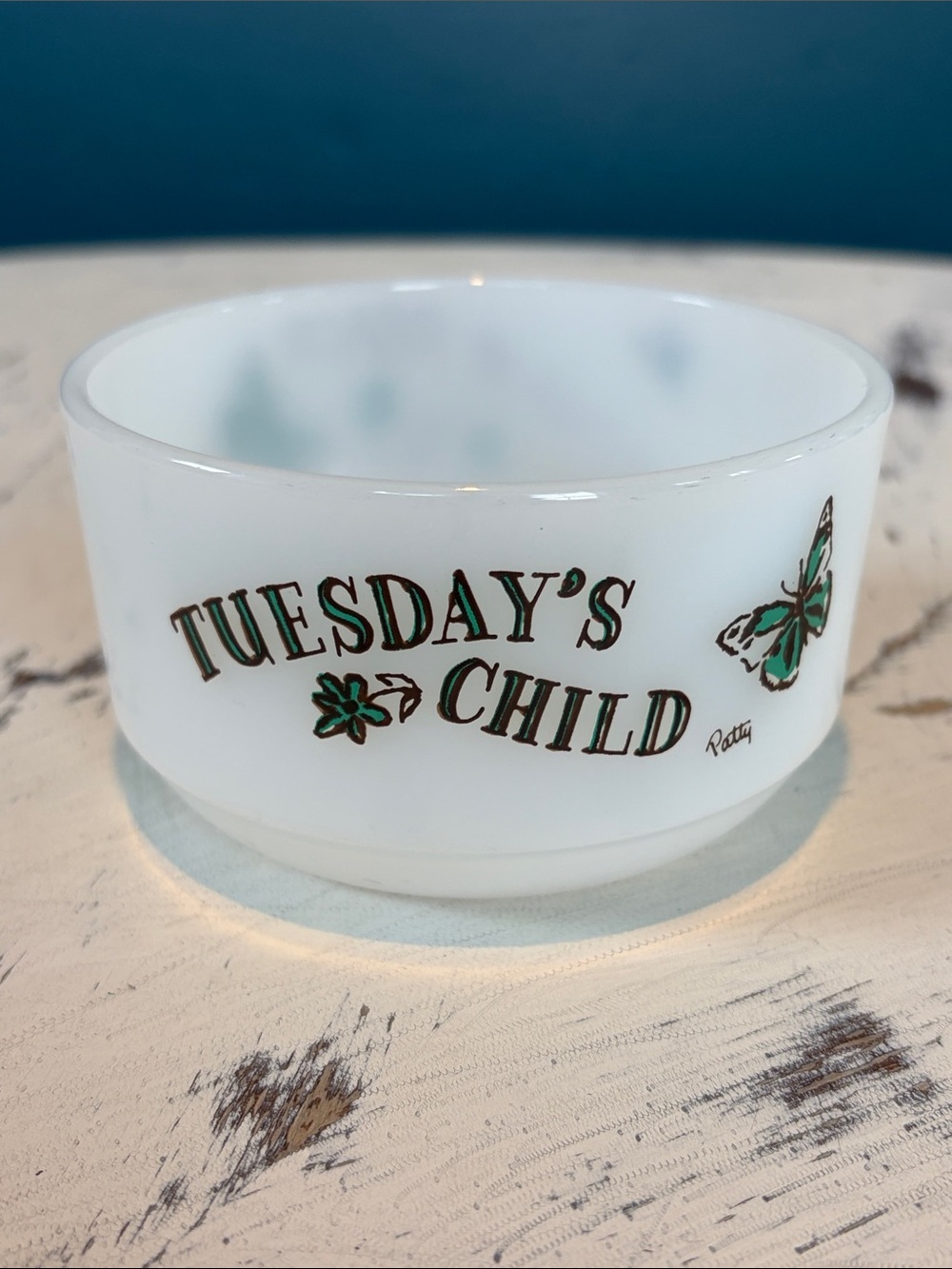 Vintage Fire King Tuesday’s Child Bowl